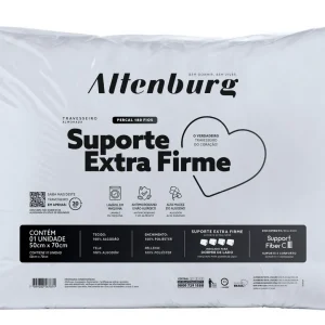 2 Travesseiros Suporte Extra Firme 180 Fios Algodão Altenburg